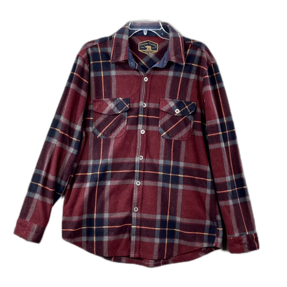 Freedom Foundry Flannel Shirt Jacket Men Medium Multicolor Plaid Outdoor Shacket